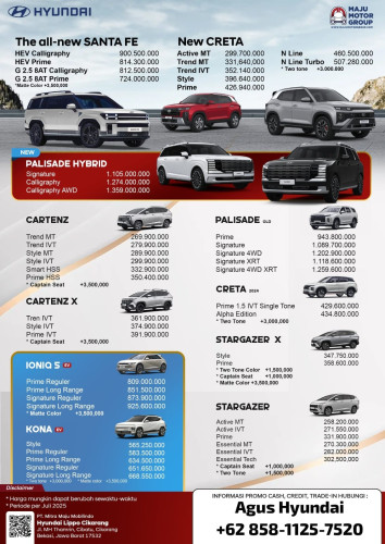 Promo Pricelist Harga Hyundai cibinong Terbaru 2025